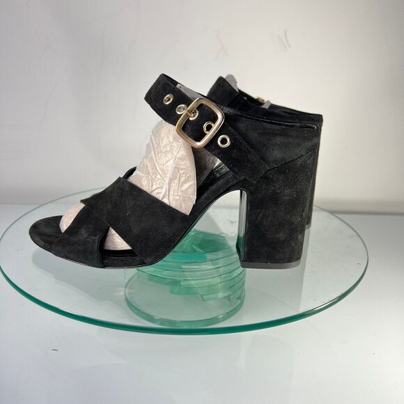 AGL Attilio Giusti Leombruni block heel size 39.5 US 9.5 Black suede leather - Picture 3 of 9